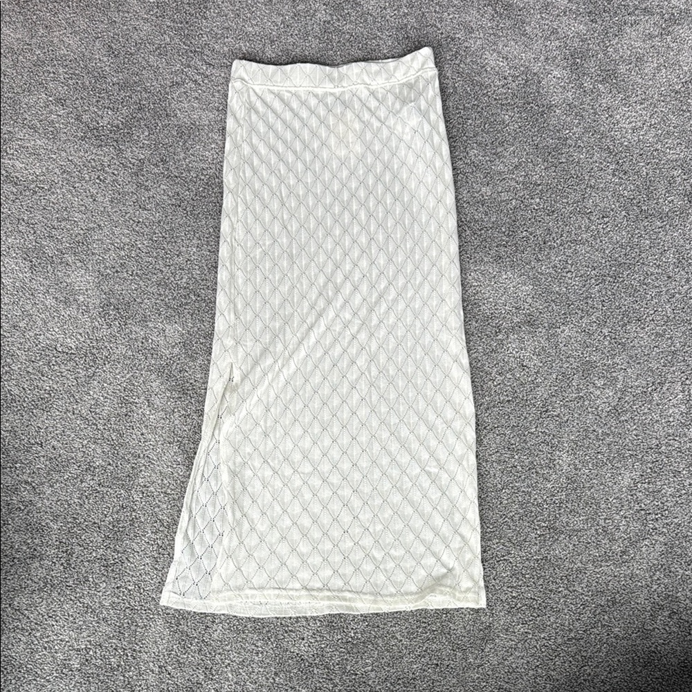 Billabong White Asymmetrical Maxi Pencil Skirt